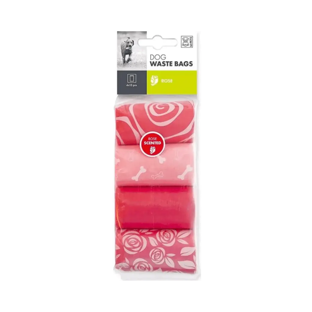 M-Pets Bolsas Desechos Para Perro Rosa (8x15Uds)