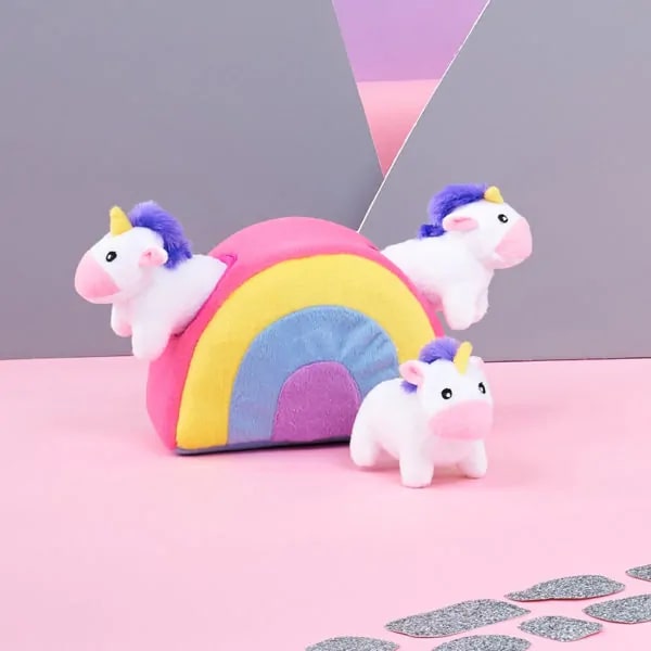 ZippyPaws Zippy Burrow Unicorns in Rainbow