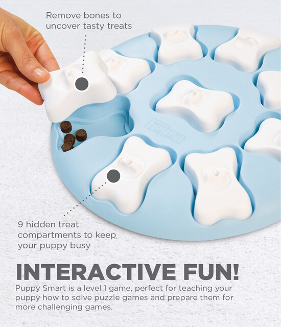 Outward Hound Puppy Smart Interactive Treat Puzzle Dog Toy, Blue