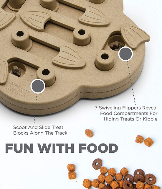 Outward Hound Dog Hide N' Slide Interactive Treat Puzzle Dog Toy, Tan