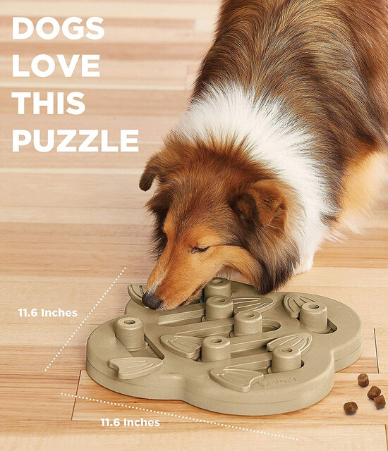 Outward Hound Dog Hide N' Slide Interactive Treat Puzzle Dog Toy, Tan