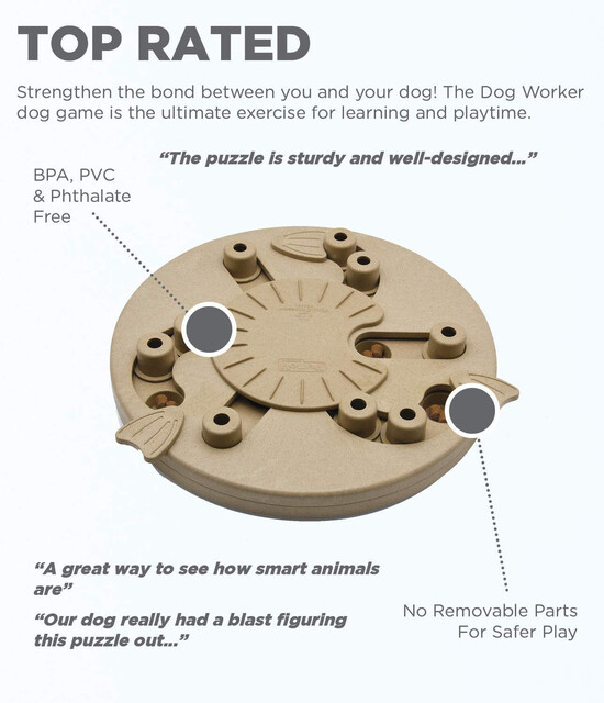 Outward Hound Dog Worker Interactive Treat Puzzle Dog Toy, Tan