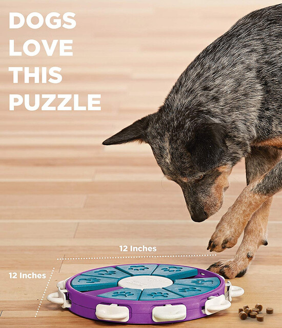 Outward Hound Dog Twister Interactive Treat Puzzle Dog Toy, Purple