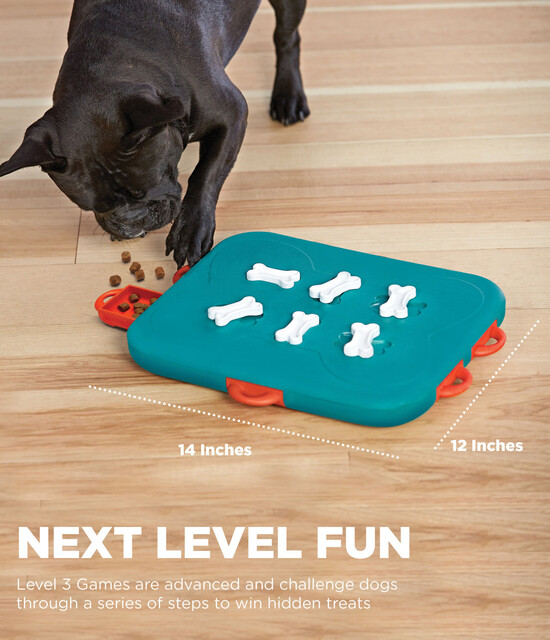 Outward Hound Dog Casino Interactive Treat Puzzle Dog Toy, Turquoise