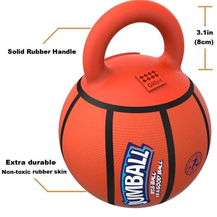 GiGwi Jumball Basketball Ball with rubber handle