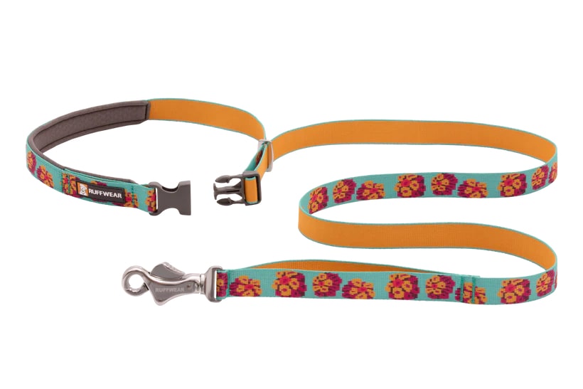 Nuevo-RuffWear Flat Out Adjustable Dog Leash - Spring Burst