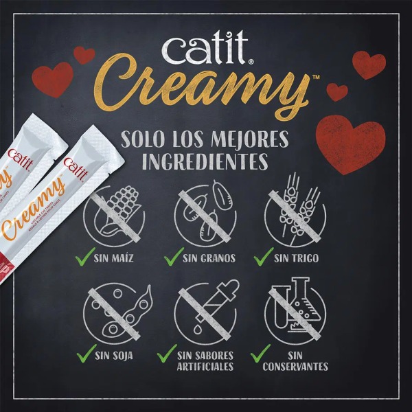 Catit Snacks Para Gatos Creamy – 4 Tubos 10Gr
