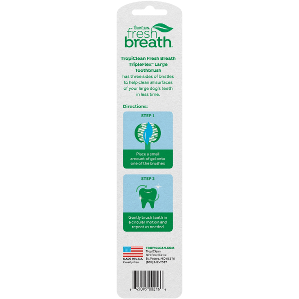 Tropiclean Tripleflex Toothbrush For Large Dogs