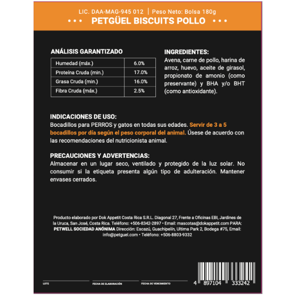 Vet Petgüel Biscuits Pollo 180g
