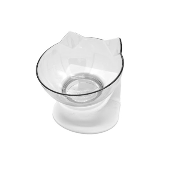 Philozoo Plato de Gato Transparente Simple - Base Inclinada