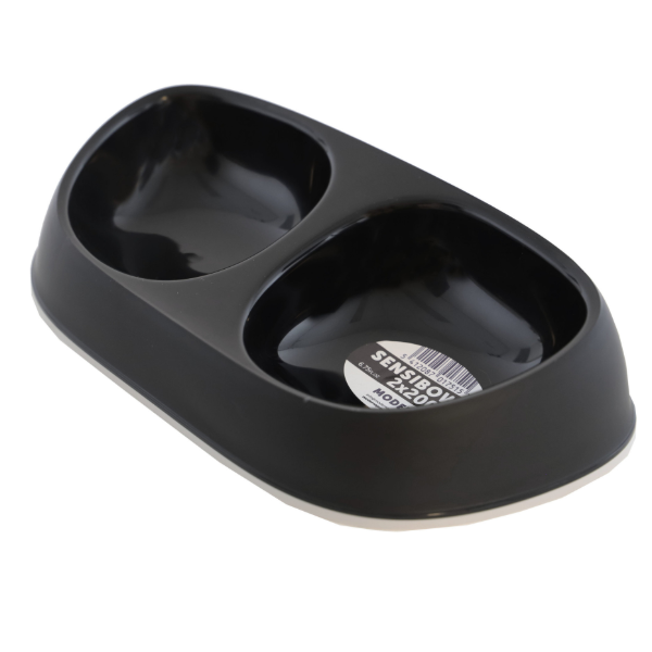 Moderna Plato Doble 2X200 Ml Negro Mod Sensi