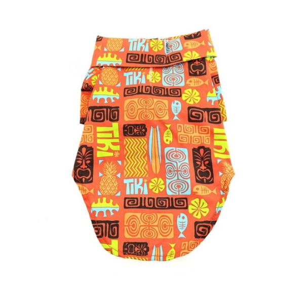 Doggie Hawaiian Camp Shirt - Tiki - Large