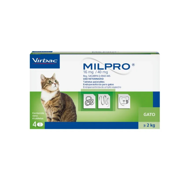 Virbac Milpro Gato Mayor a 2kg (Por Pastilla)