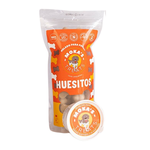 Moka's Treats Huesitos Mantequilla De Maní, Banano y Chía 245g