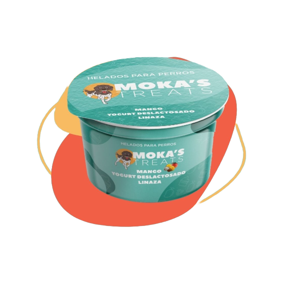 Moka's Treats Helado de Yogurt Deslactosado, Mango y Linaza (Individual)