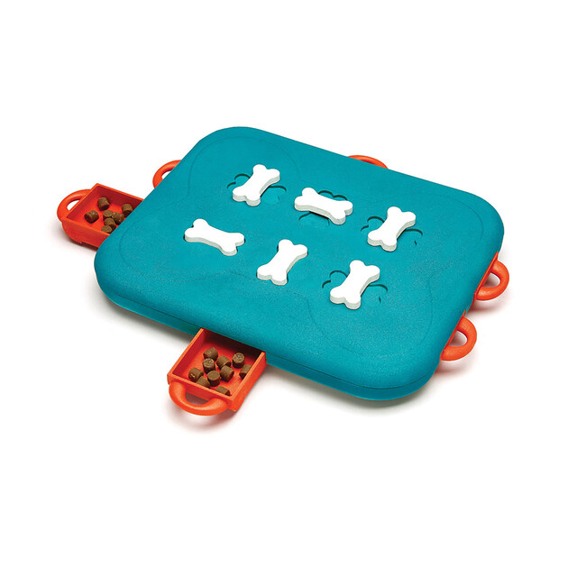 Provetcre-Outward Hound Dog Casino Interactive Treat Puzzle Dog Toy, Turquoise