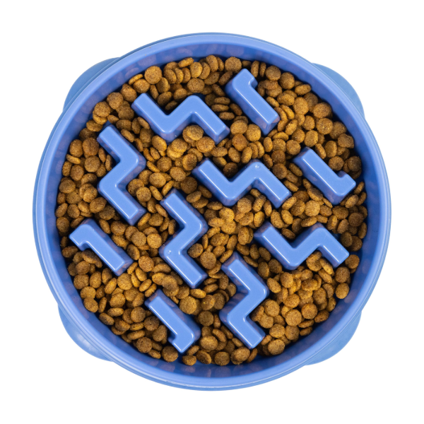 Outward Hound Fun Feeder Notch Blu Lg