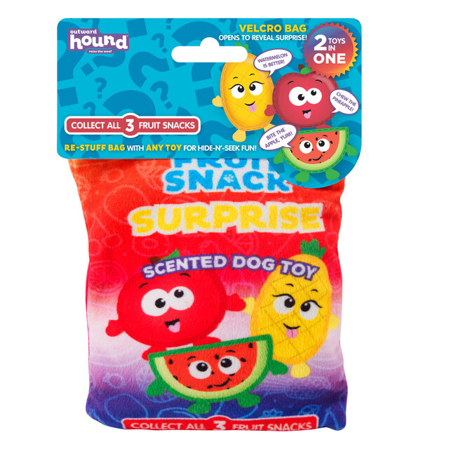 Outward Hound Surprise Fruit Snack Dog Toy, Assorted, Xs