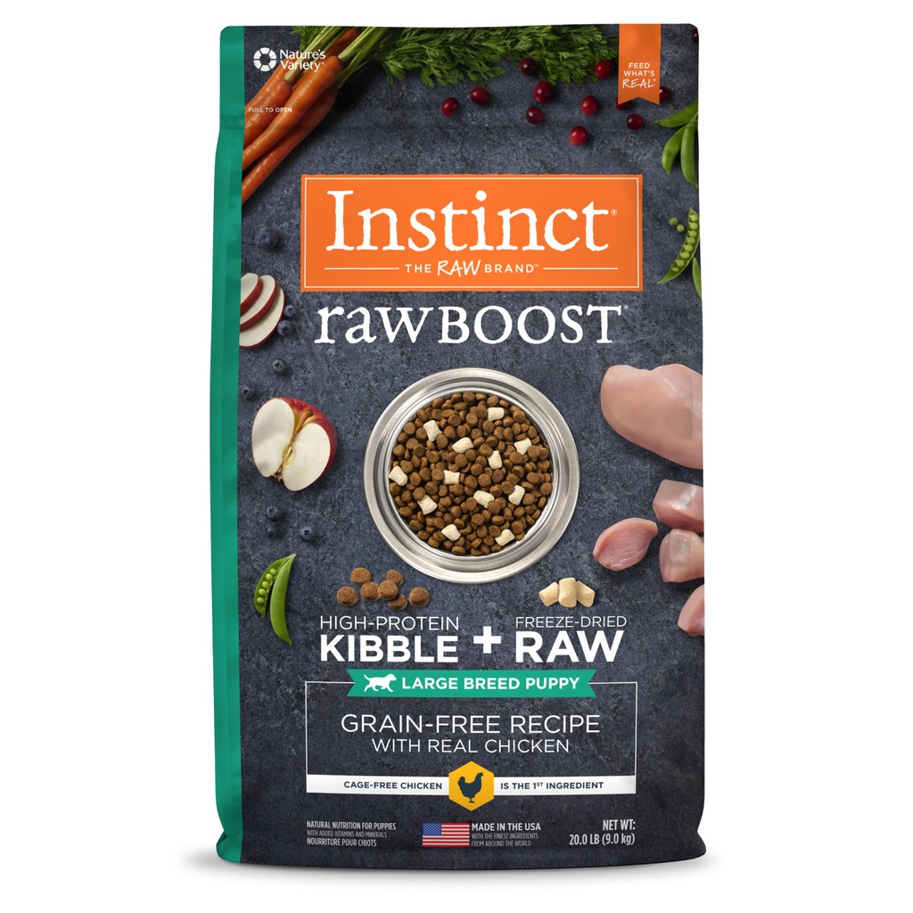 Instinct Dog Food Raw Boost Real Chicken Recipe For Large Breed Puppies 9.09Kg