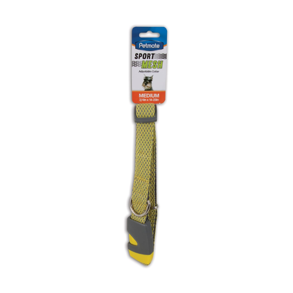 Petmate Adj Clr 34X14-20 Reflec Sprt Msh Yellgrey