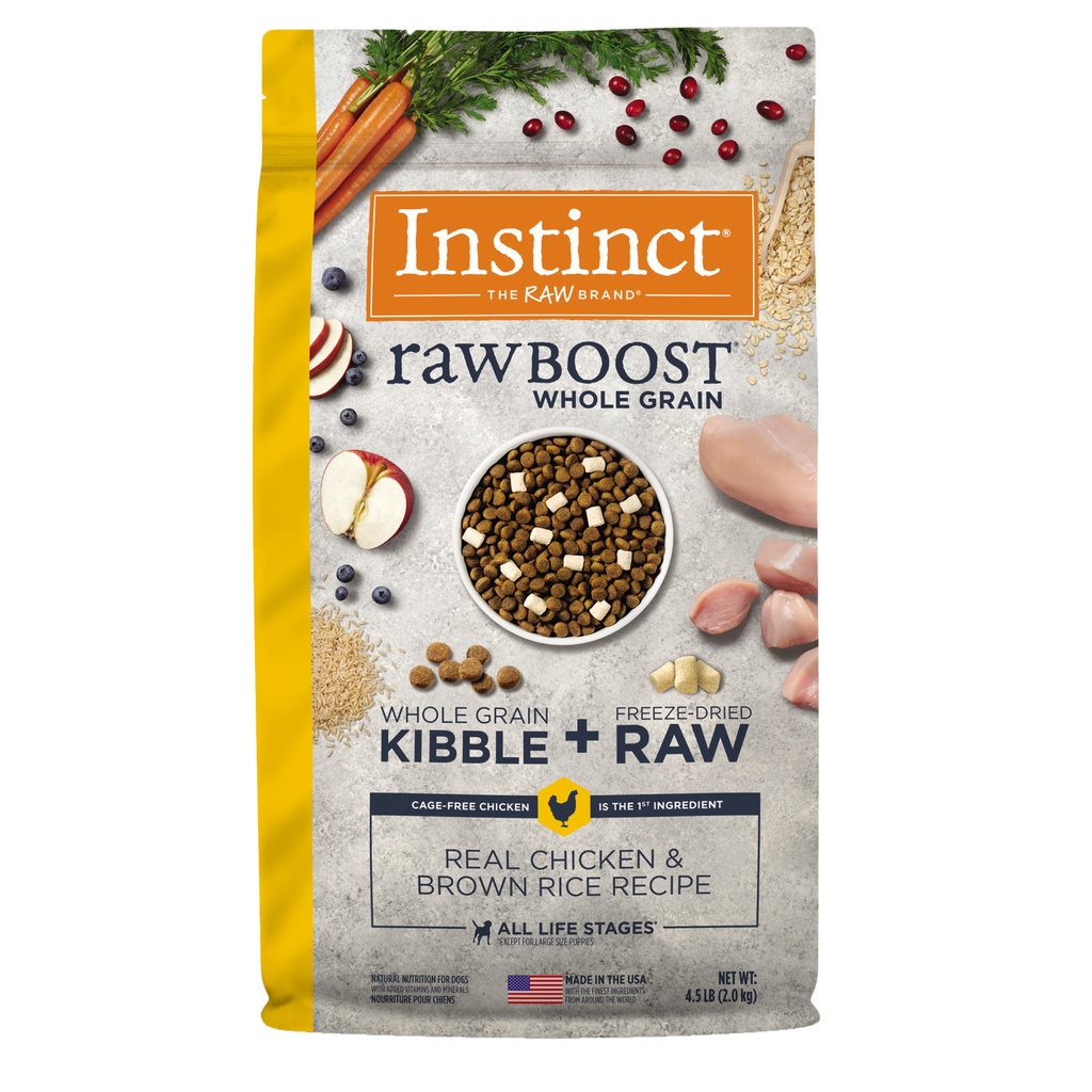 Instinct Dog Food Raw Boost Whole Grain Real Chicken & Brown Rice Recipe 1.5 Kg
