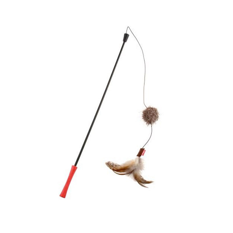 Gigwi Catwand Feather Teaser With Natural Feather, Plush Tail And Tpr Handle
