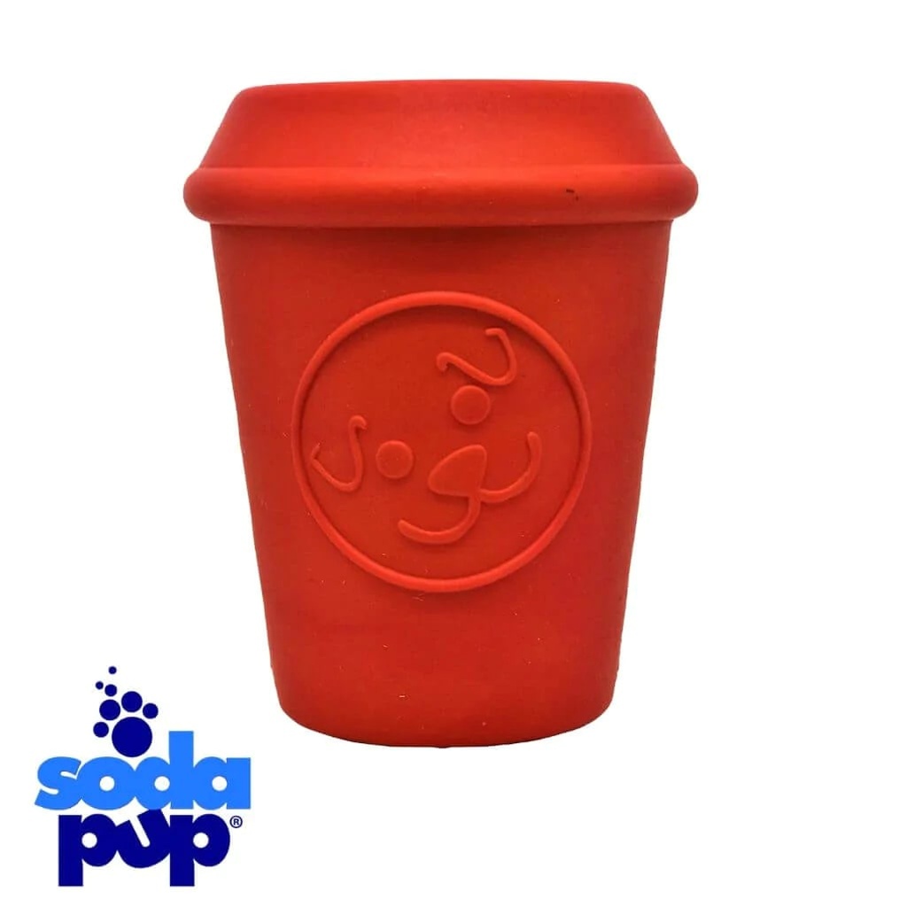 Sodapup Coffee Cup Durable Rubber Chew Toy And Treat Dispenser