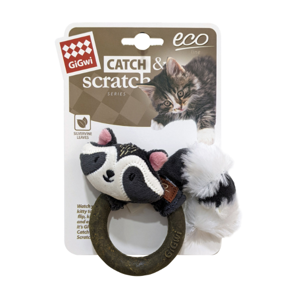 Gigwi Raccoon Catch & Scratch Eco Line With Silvervine Ring
