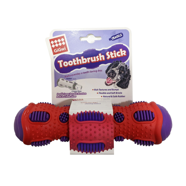 Gigwi Toothbrush Stick rubber dental chew with crackle sound