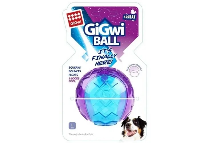 Gigwi Ball With Squeaker Transparent Purple/Blue