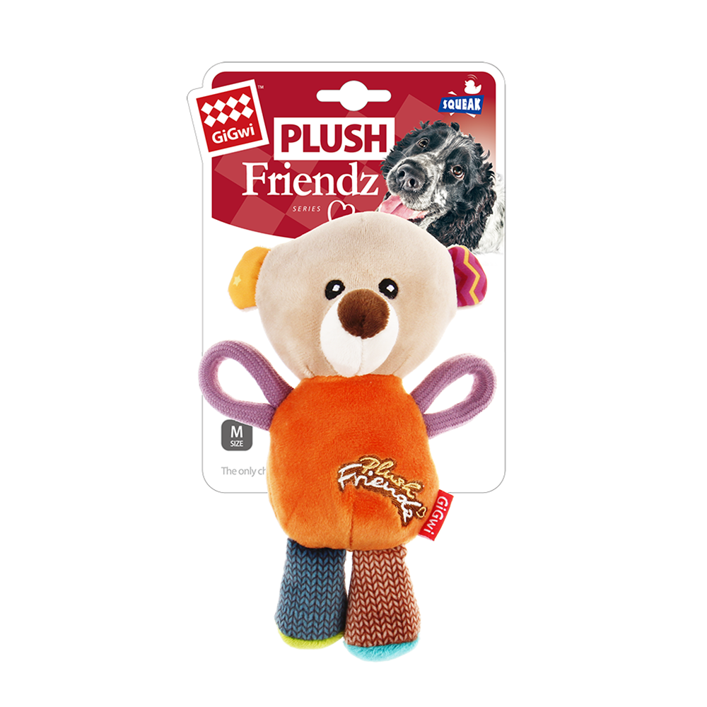 Gigwi Plush Friendz With Squeaker Bear