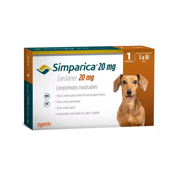 Zoetis Simparica 5.1kg a 10kg - Café (Por Pastilla)