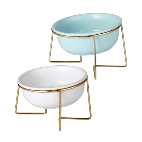 Philozoo Plato Ceramica Marmoleado Doble Oro