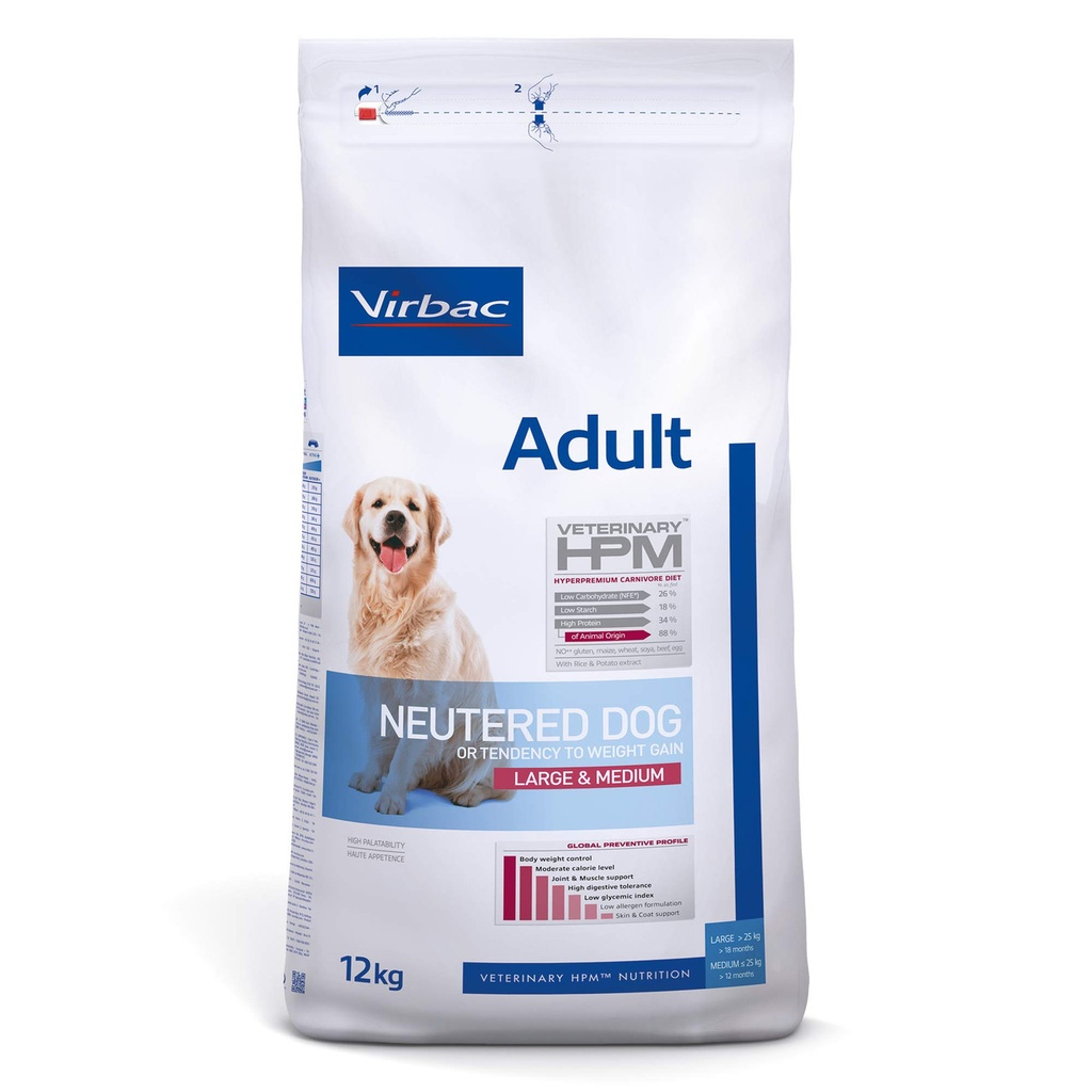Virbac Veterinary Hpm Adult Neutered Dog Medium & Large