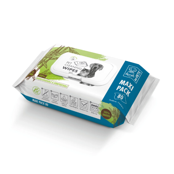 M-Pets Pet Cleaning Wipes Bamboo 80pc
