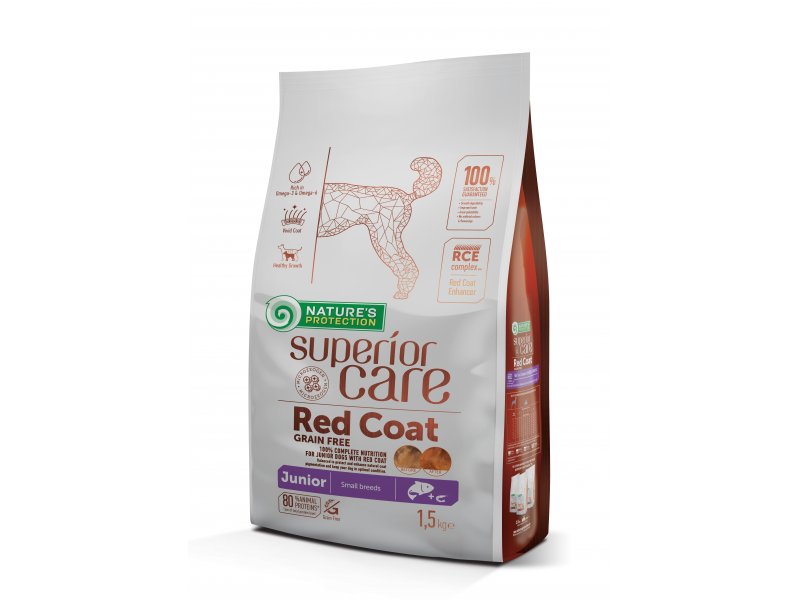 Natures Protection Superior Care Red Coat Salmon  y Krill Junior Small Breed