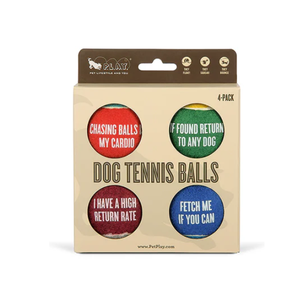 Pet Play Dog Tennis Ball - 4 Pack