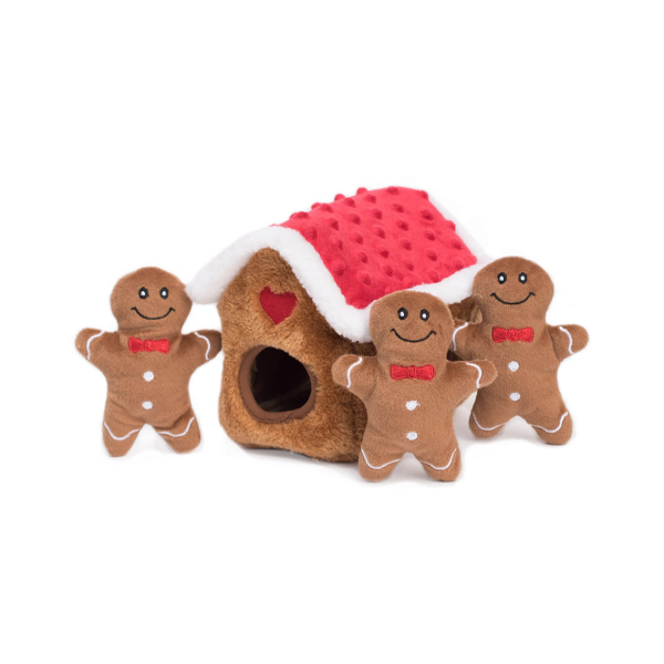 ZippyPaws Juguete Navideño - Casa de Jengibre