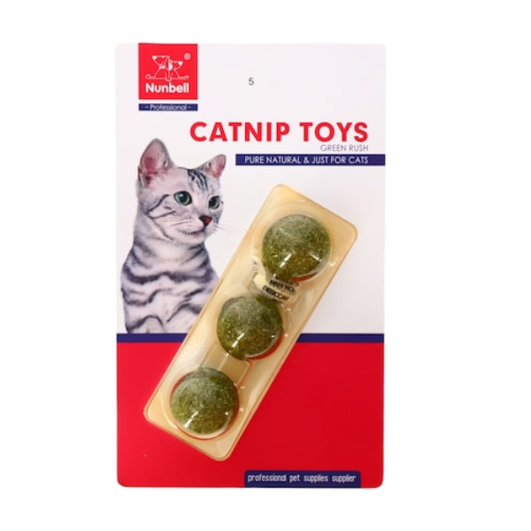 Nunbell Juguete para Felinos 3 Bolas Catnip