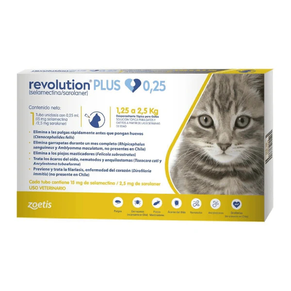 Zoetis Revolution Plus Gato 1.25kg a 2.5kg