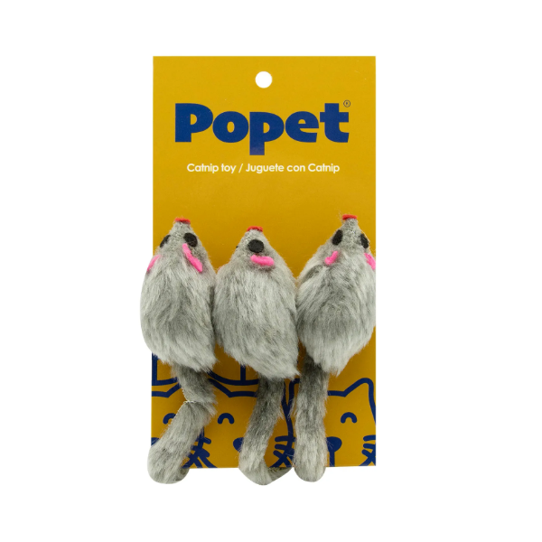 Popet Ratones con Catnip 3 Unidades