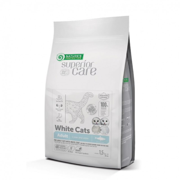 Natures Protection White Coat Cat Adult - Herring 1.5Kg