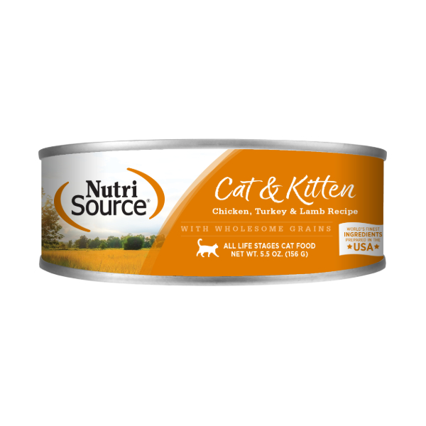 Nutrisource Chicken, Turkey & Lamb Formula All Life Stages Cat Food 156g