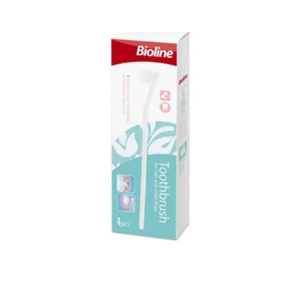 Bioline Toothbrush for Cats and Small Dogs 4pcs