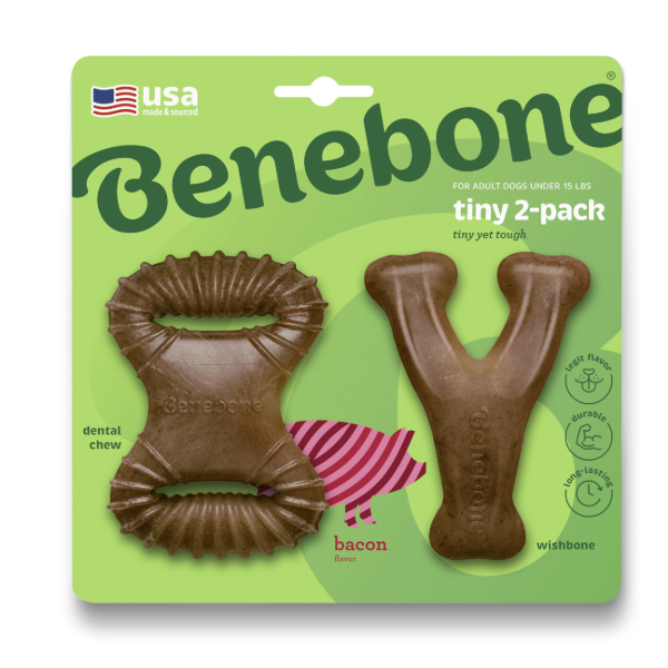 Benebone 2-Pack Dental Chew/Wishbone Bacon Tiny