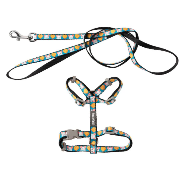 FuzzYard Set de Paseo para Gato - Cheesy Hearts