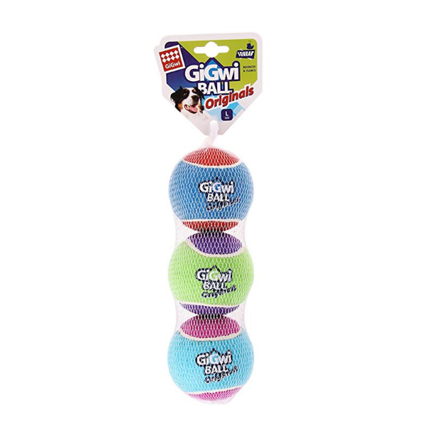 Gigwi Tennis ball Size L 'GiGwi Ball Originals' (3pcs With Different)