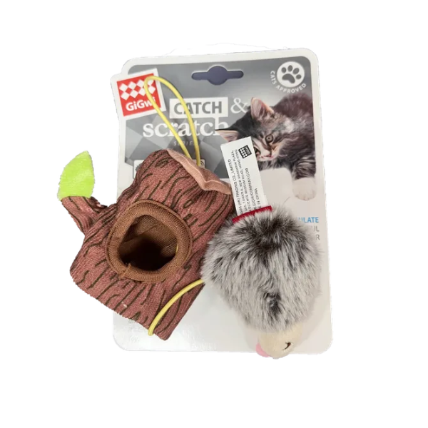 Gigwi Hedgehog w/ Stump with Crinkle Paper/Rattle Plush