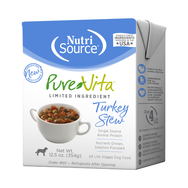 Nutrisource PureVita Turkey Stew Dog Food 354g