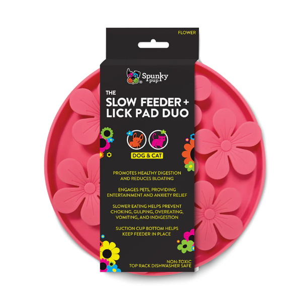 SpunkySlow -Feeder & Lick Pad Duo - Flower